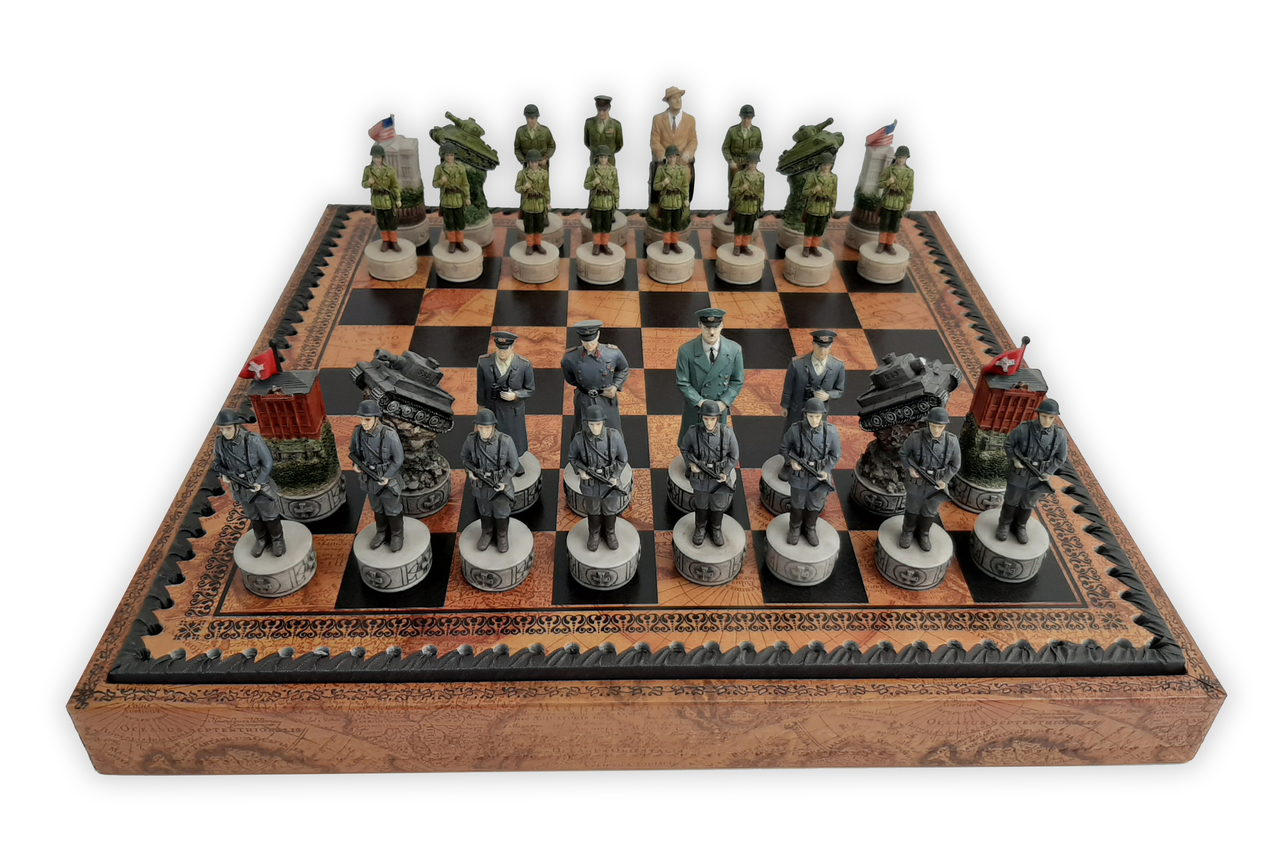 WWII Chess Set with Board